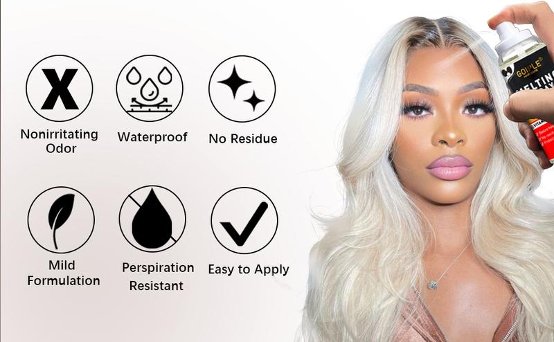 5 Count Lace Melting Spray Set Wig Adhesive for Wigs Closures Extensions Strong Hold No-Residue Haircare Moisturize Tea Tree Oil Hairline
