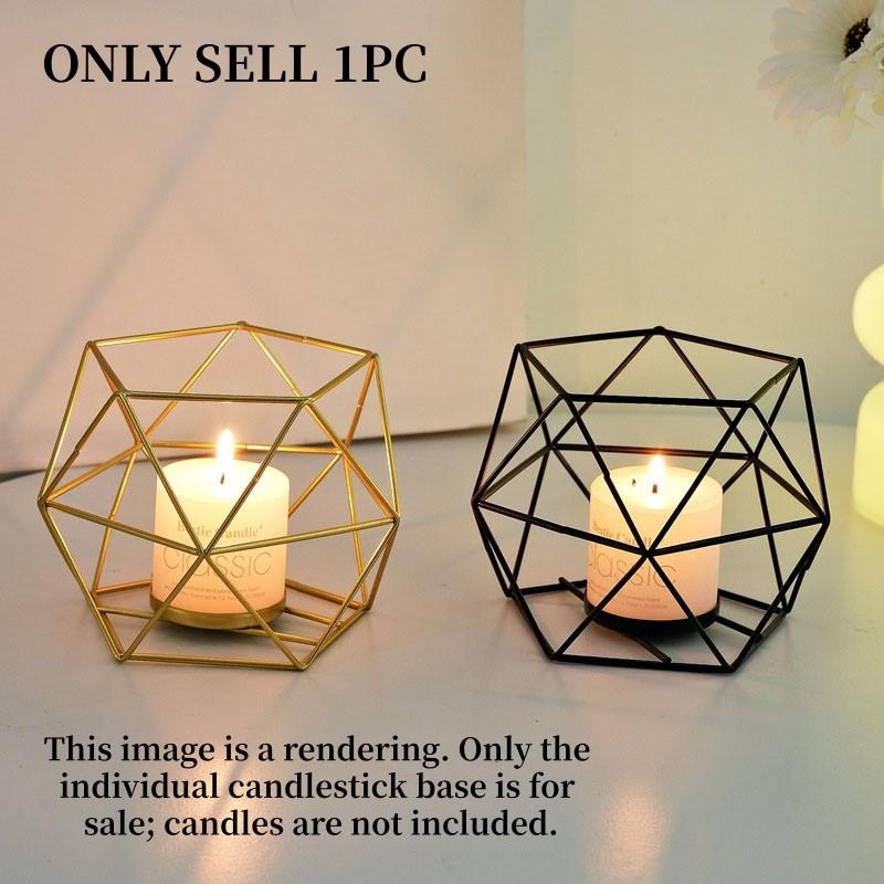 Creative Geometric Candlestick Base, Iron Art Material, Aromatherapy Candle Base, Decorative Candlestick Ornament for Table, Bar & Restaurant, Home Decoration