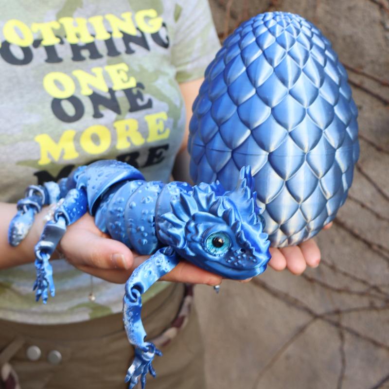 2pcs 3D Printed Animal Design Lizard Egg Figurine Set, Home Decor Accessories, Lifelike Eyes Design, Perfect Gift for Halloween & Christmas