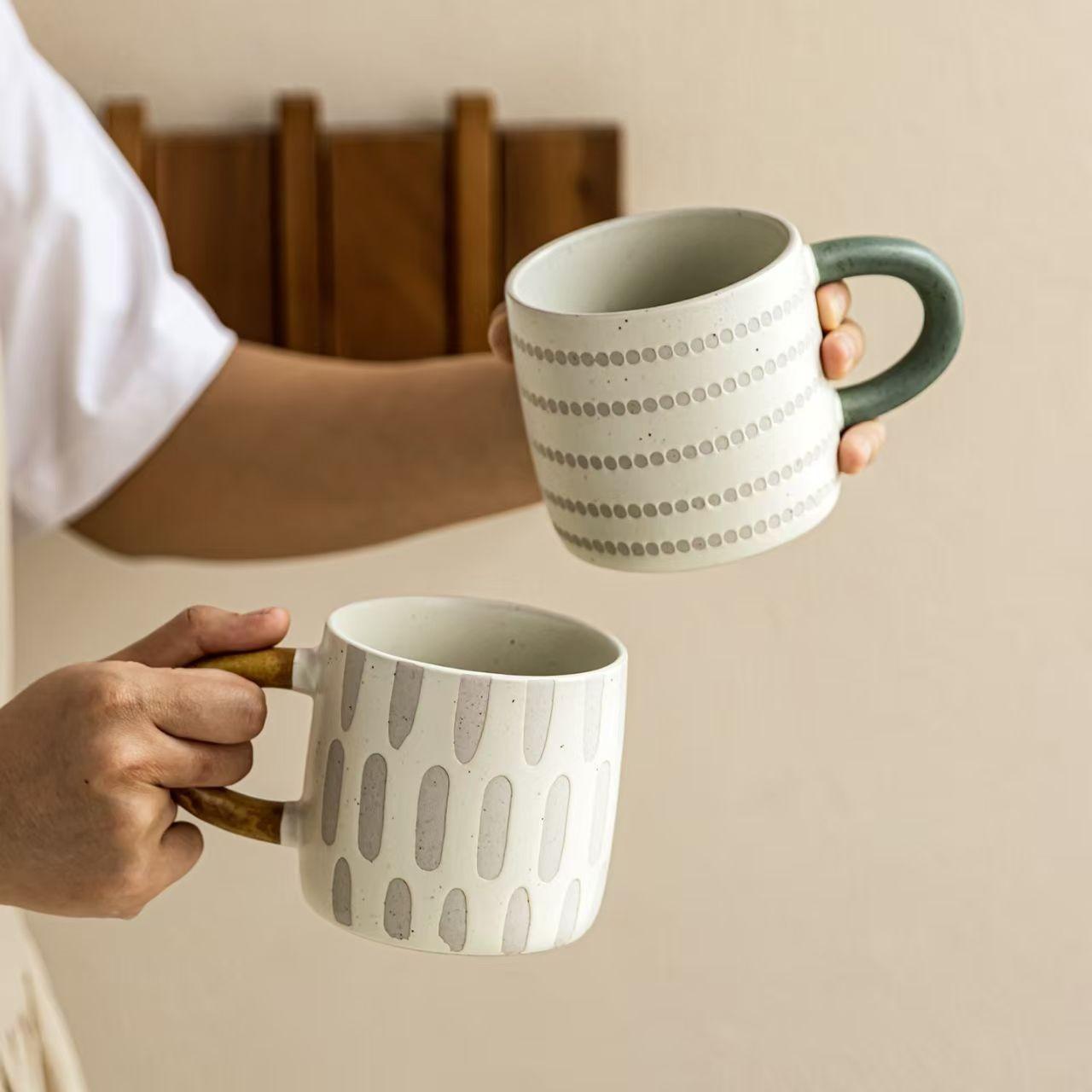 Creative Colorful Pattern Mugs for Home Use, Simple Design Coffee Breakfast Cup, Restaurant Tea Water Mug, Wholesale Bulk Buy