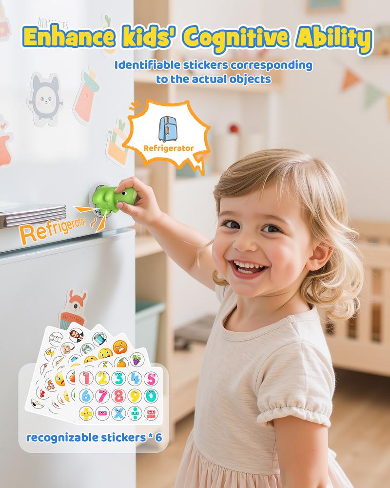 KOKODI Dinosaur Talking Flash Cards with Interactive Learning Stickers Montessori Phonics & Sight Words Set 148 Cards 592 Words 5 Categories 6 Stickers Educational Toy for Kids - Flashcards