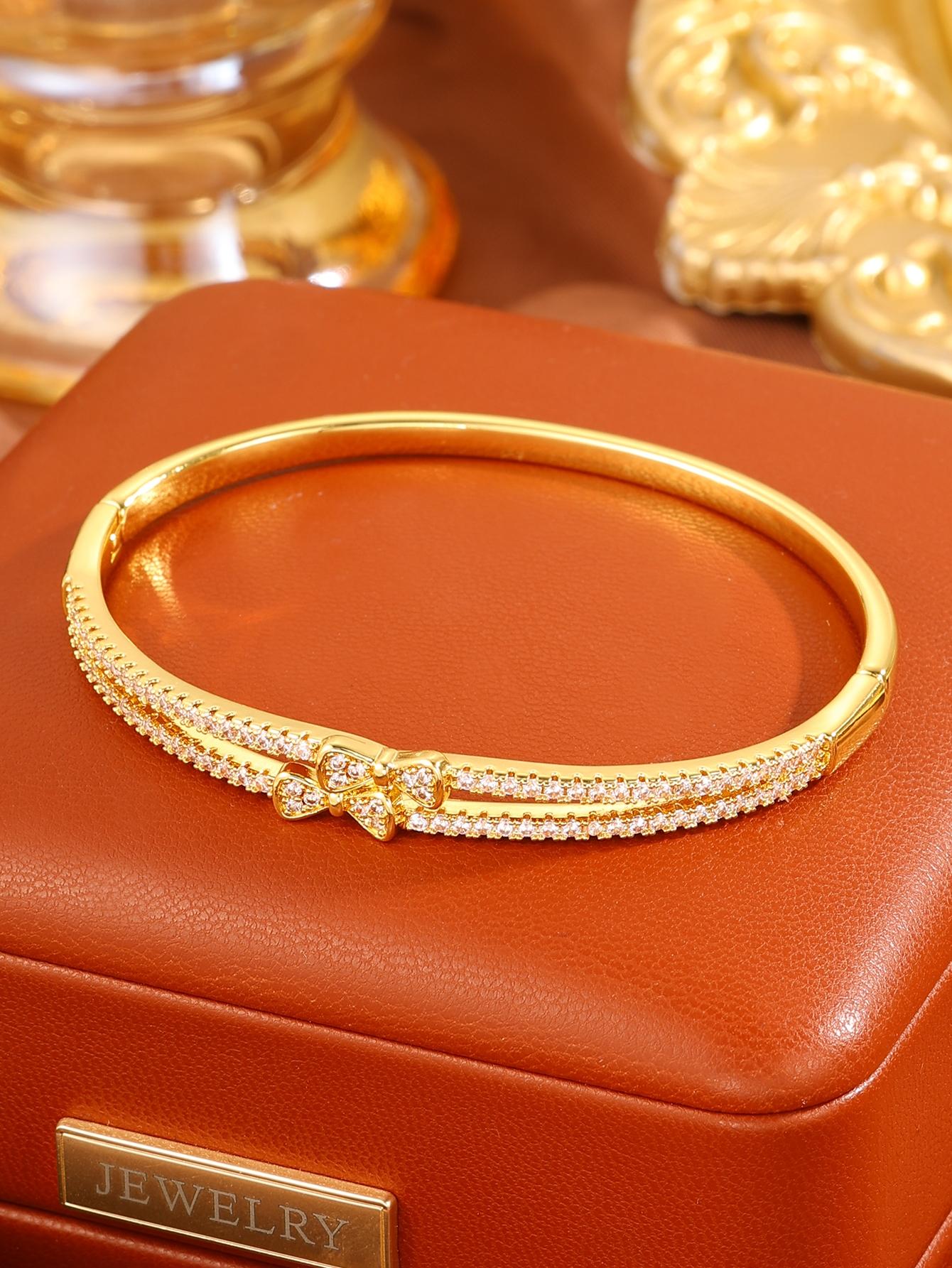Fashion Knot Cubic Zirconia Bracelet for Women, Elegant Daily Wear Jewelry, Perfect Gift for Her, All Seasons Accessory