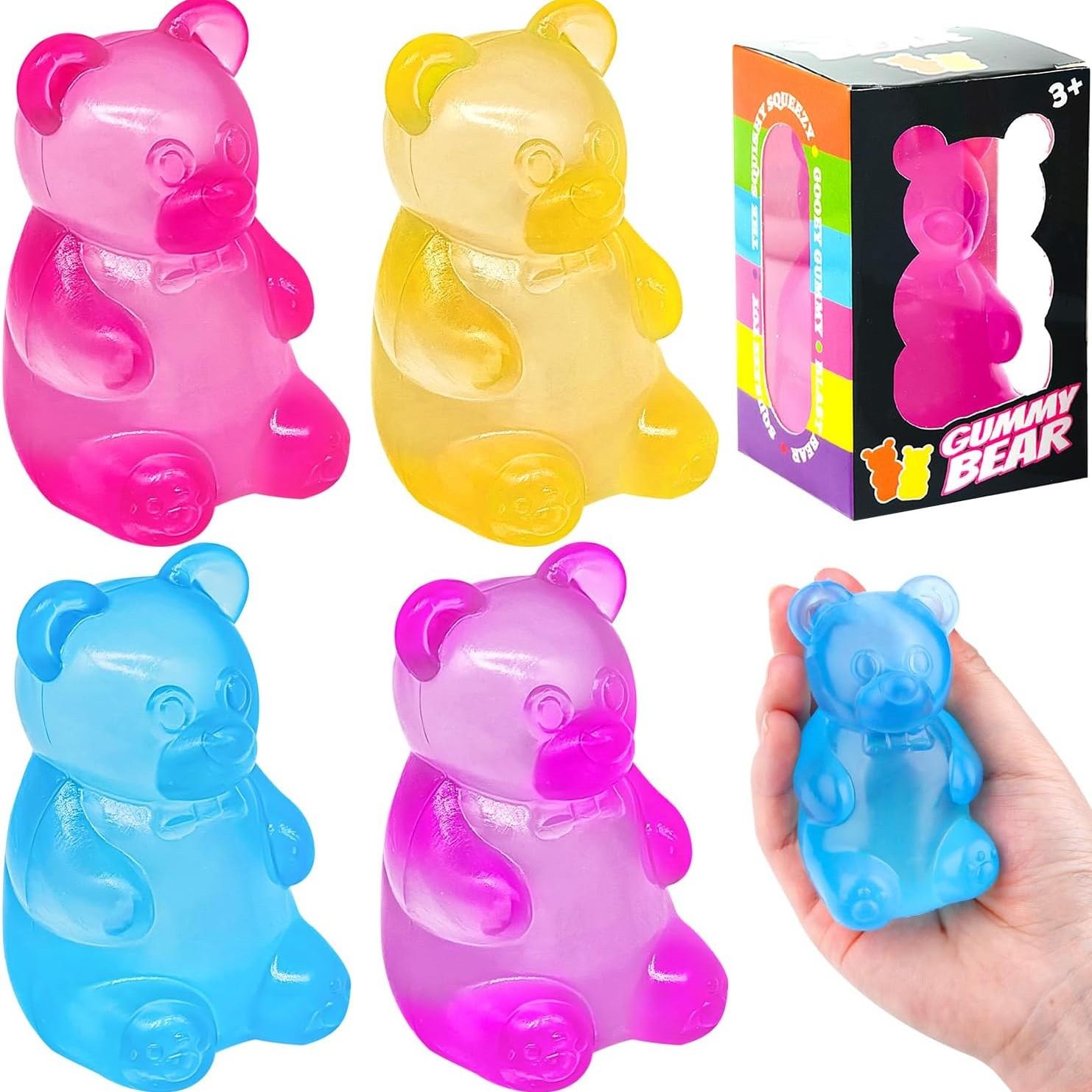 1/4 counts Gummy Bear - Sensory Fidget Toy with Jelly-Like Filling, Squeeze Toys, Stress Toys, Stress Relief Toys, Fidget Toy, Birthday Gifts, Gift Bag Stuffing