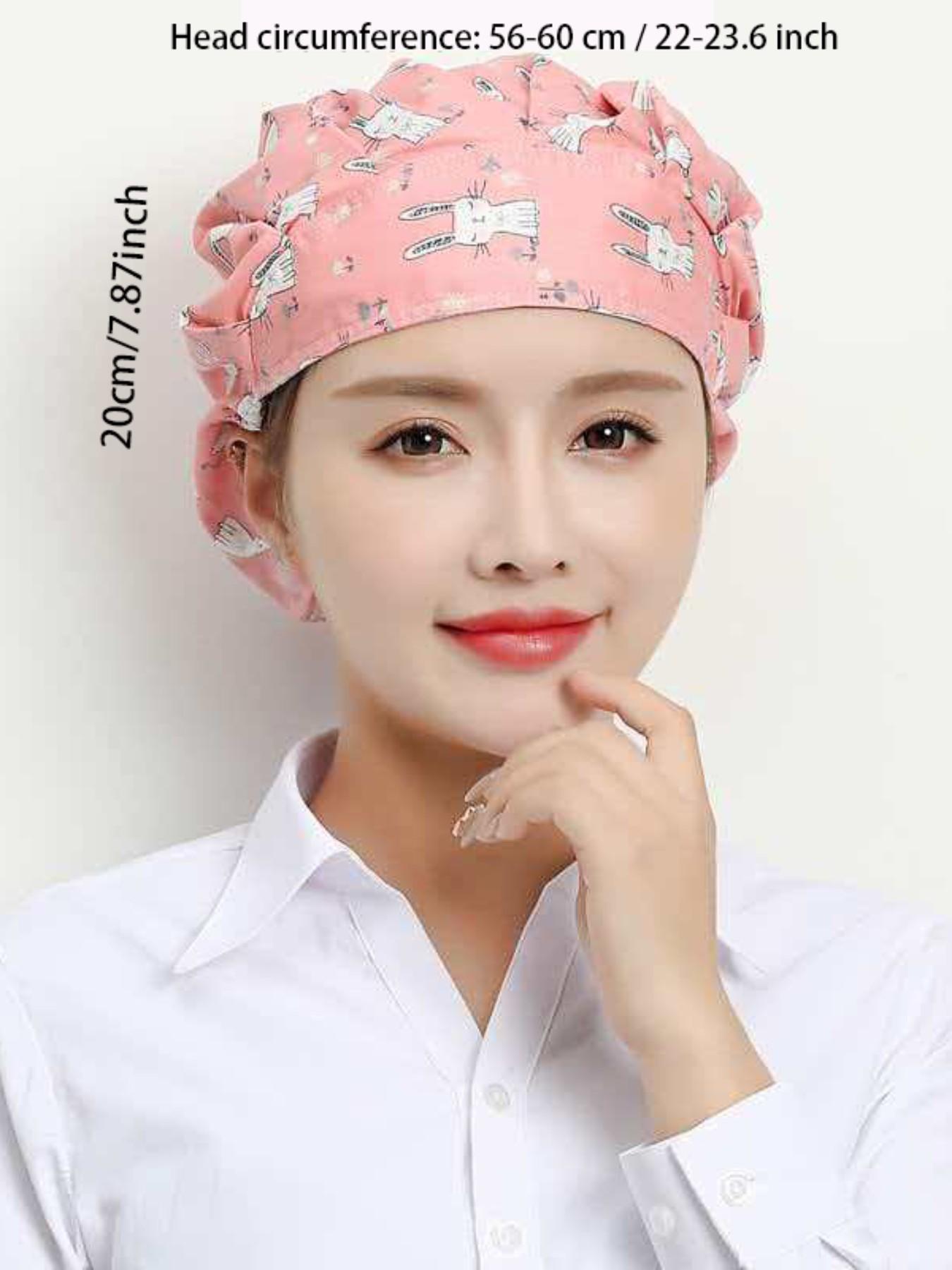 Unisex Adjustable Elastic Chef Hat, 5-Piece Set, Kitchen Cooking Bakery Hat, Dustproof Work Cap, Men and Women Universal Fit