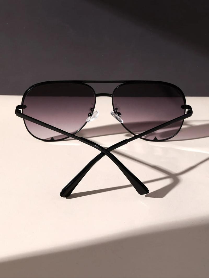 Women's Ombre Tinted Lens Aviator Sunglasses, Trendy Casual Sunglasses for Everyday Use, Fashion Accessories for Outdoor Activities