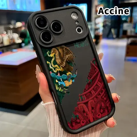 Mexican Eagle Heritage Silicone TPU Smartphone Case - Drop-Safe TPU, Shockproof, Resistance, Anti-Drop, Matte, Raised Camera Protection for iPhone 18 Pro Max,17,16 Plus,15-12,11,XR,Air,E - Boys' Gift Accessory