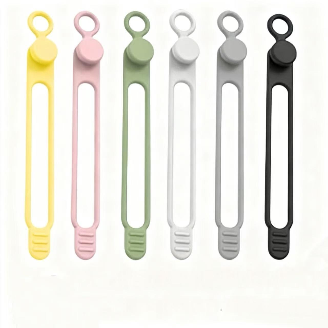 6/12pcs Silicone Cable Organizers, Reusable Elastic Cable Wrap, Data Cable Organizer & Cord Management Straps, 2026 Upgrade Silicone Cable Ties Reusable Cable Management Organizers