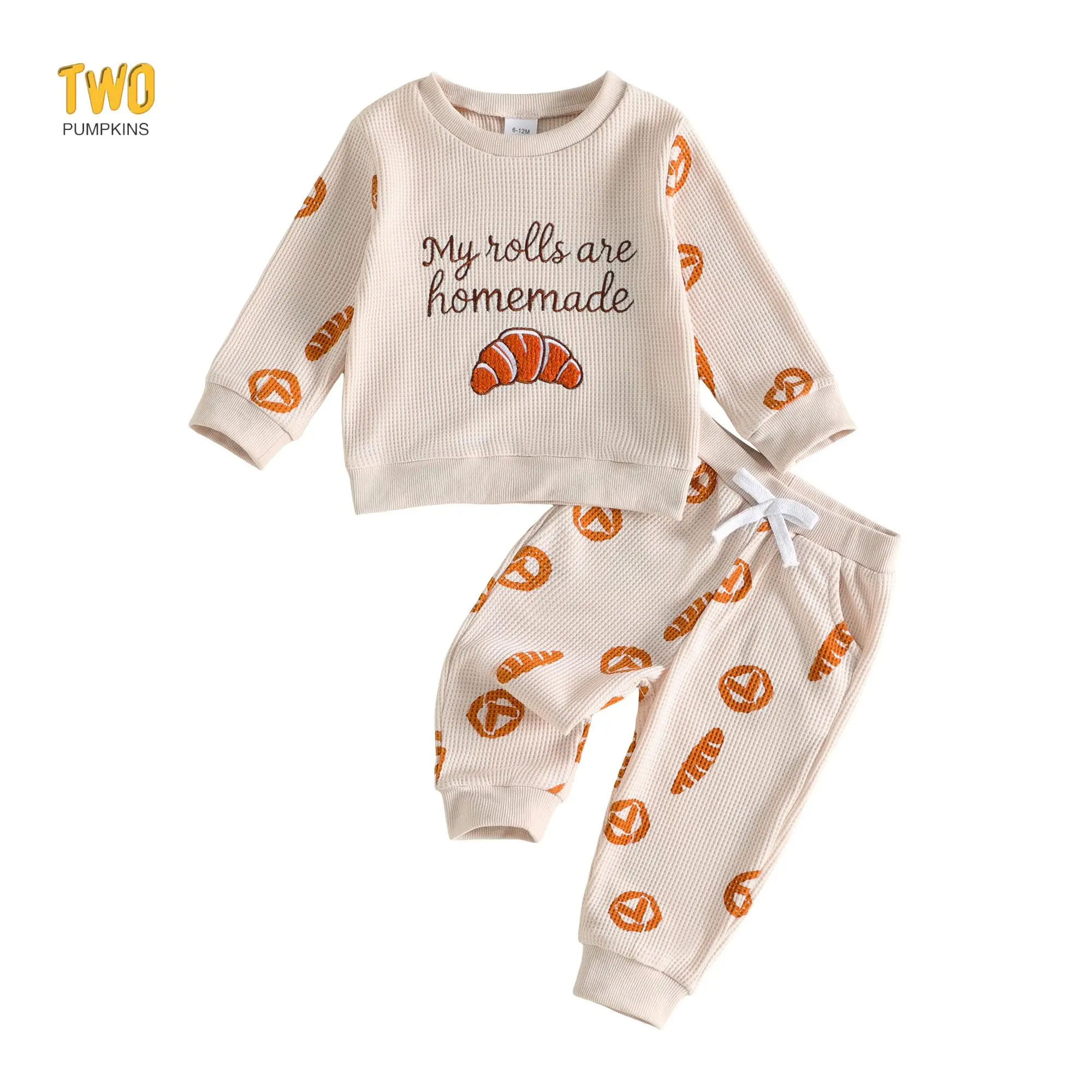Toddler Thanksgiving Outfit Boy Girl Homemade Rolls Shirt Pants Set Fall Winter Outfit