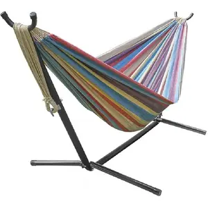 Hammock Accessory Portable Hammock Stand Black Background & Silver Flower Professional Black & Silver Flowers Hammock Stand with Polyester Coffee Stripe Hammock 2-Person Hammock with Space Saving Steel Stand Garden Yard Outdoor 50lb Capacity Double Hammo