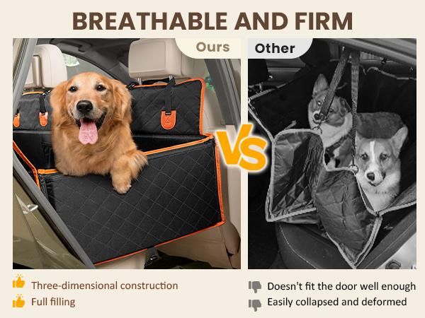 Pecute Upgraded Back Seat Extender for Dogs with Impact Foam Dog Car Seat Cover