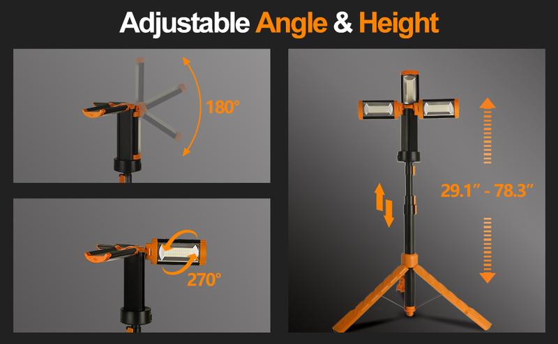 Valentine's Day gift CuLiDing Rechargeable 10000mAh Camping Light with Detachable Tripod, 73" Tall Portable Cordless, 3000/4000/6000K Dimmable Work Light & Emergency Light Outdoor Hiking Gear