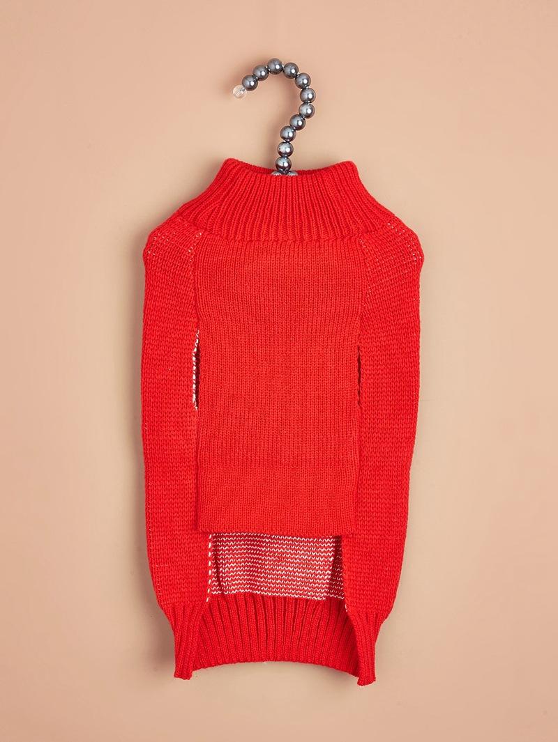 New Valentine's Day Knit High-Elasticity Round Neck Pink Red Lover Bow Heart Pattern French Bulldog Bichon Dog Sweater