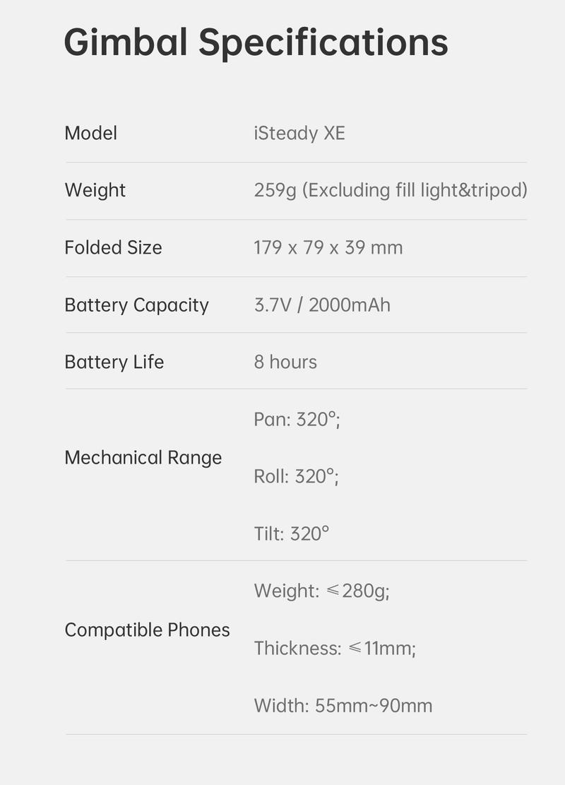 Hohem iSteady XE Kit Gimbal Stabilizer for Smartphone, 3-Axis Gimbal for iPhone 17 series & Android with Magnetic Adjustable Fill Light, Portable & Foldable Stabilizer for Video Recording