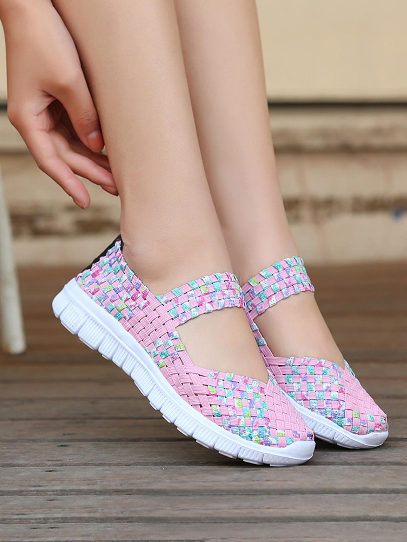 Women's Breathable Slip-On Casual Walking Shoes, Lightweight Anti-Slip Soft Sole Comfort Sneakers, All Season Textile Upper