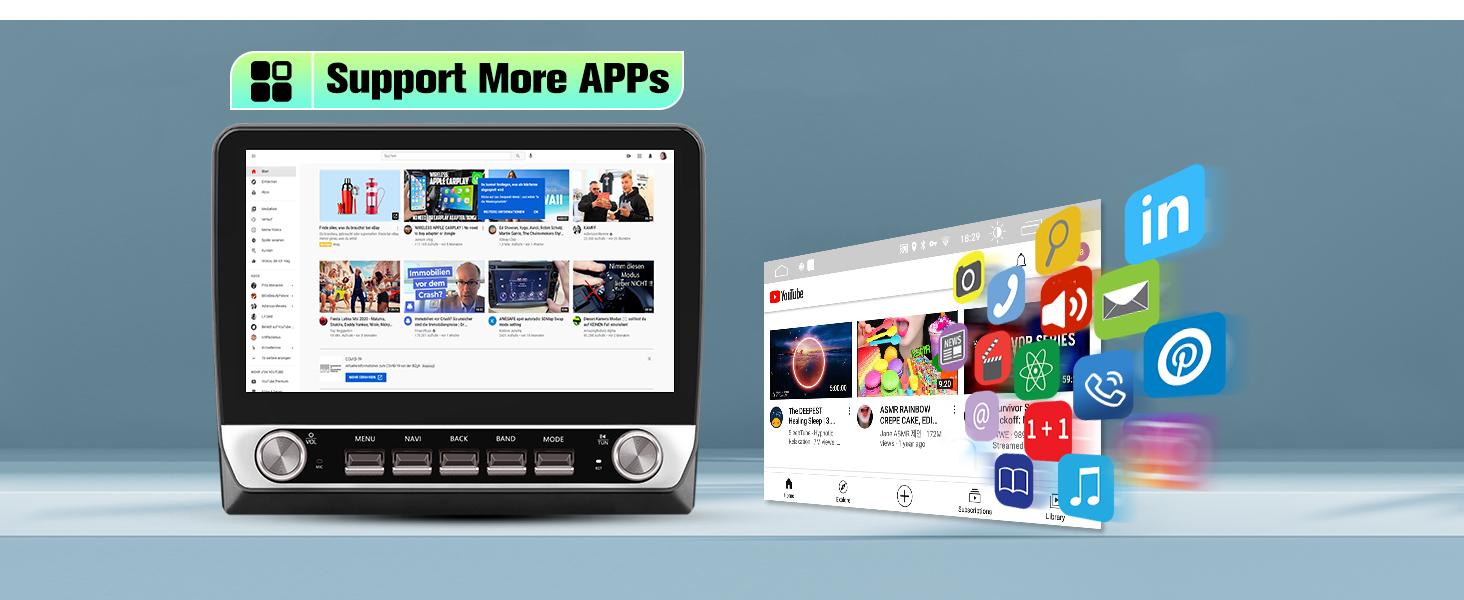 10.1" Android 13 Car Stereo for Jeep Wrangler 2007-2018 touch screen has Android Auto Wireless Carplay, Bluetooth WIFI supports GPS Navigation