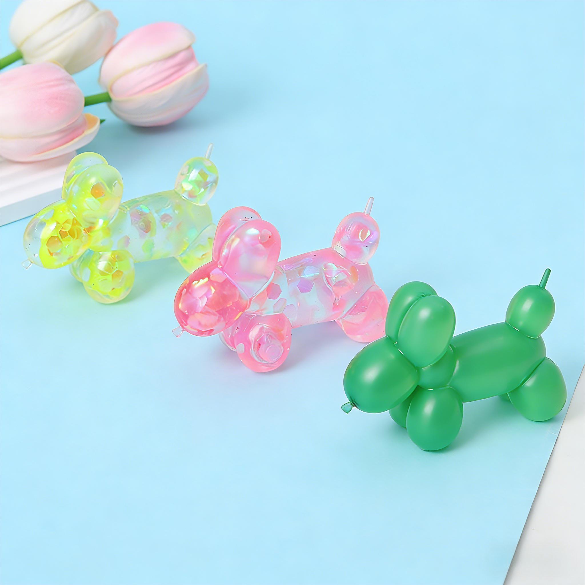 Glitter Balloon Dog Stress Relief Toy, Tpr Soft Gel, Slow Rebound, Perfect for Relaxation, Fun and Engaging Sensory Play