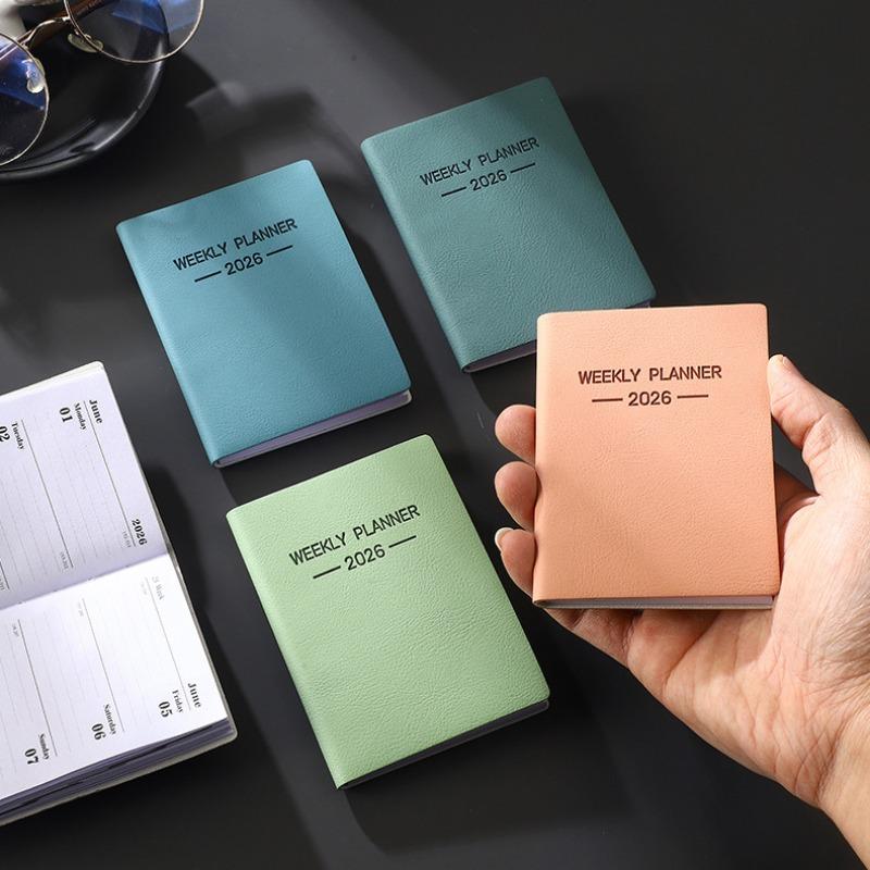 2 Pack A7 Mini Diary Planner 2026, Weekly Planner, Daily Schedule Notebook, English Language, Perfect for Organization & Planning