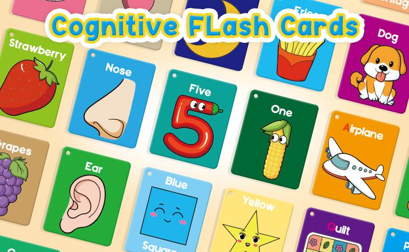 Torlam  FlashCards Learning Alphabet, Numbers, Shapes & Colors, Animals, Body Parts, Foods educational toys