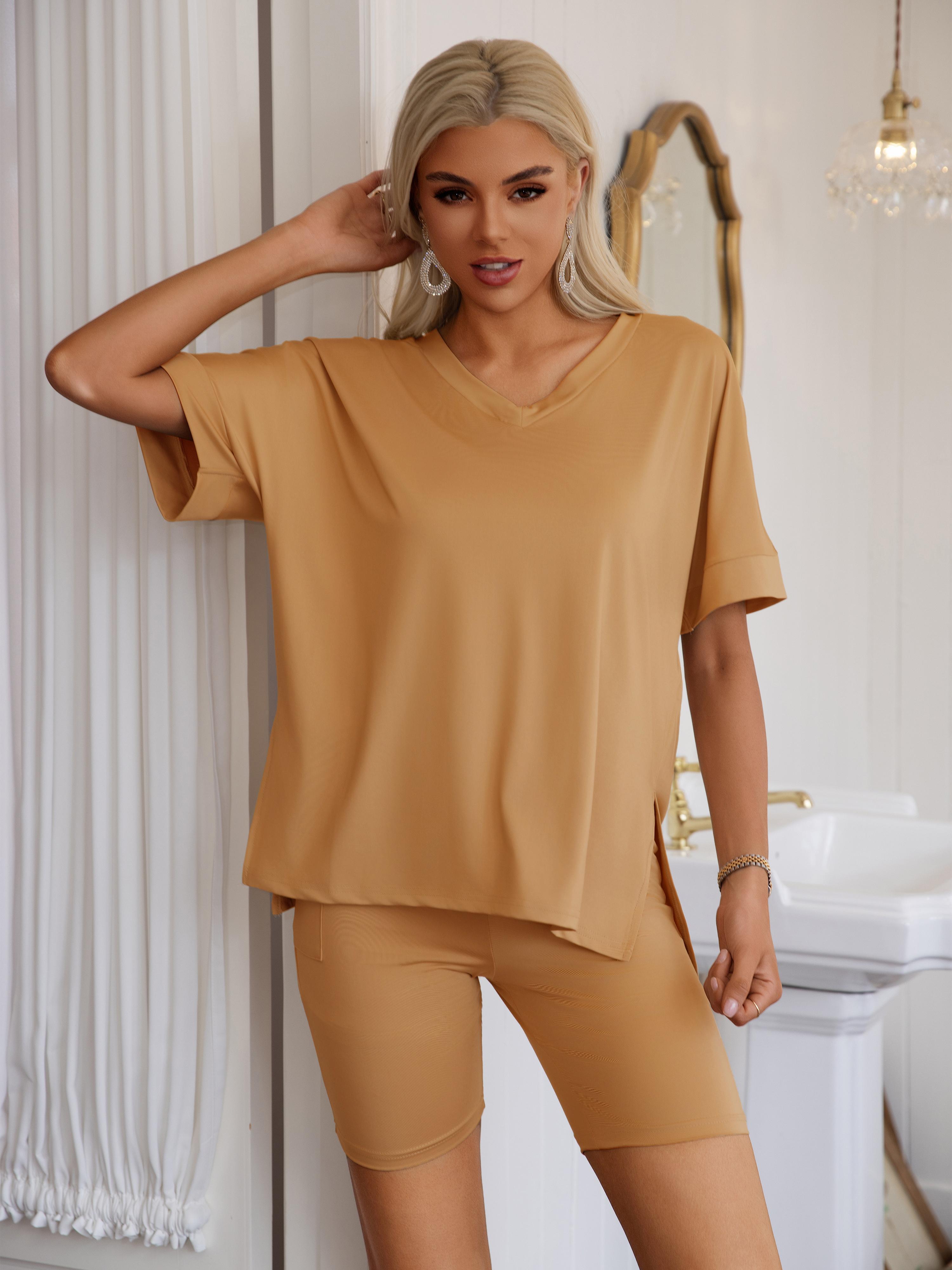 Joyfunear Womens Two Piece sets summer Lounge Set 2025  sweatshirt shorts sets Casual Matching sets Oversized T-shirts Short Fashion Summer Outfits