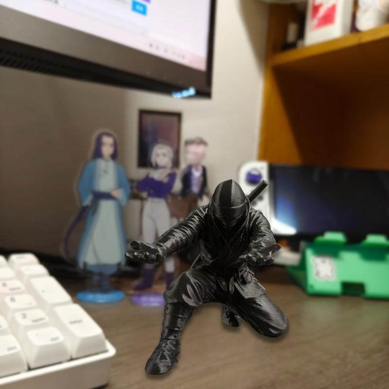 1pc3D Printed Ninja Samurai Pen Holder, Creative Desktop Organizer, Fits Ballpoint Pens & Pencils, Non-Slip Storage, Design, Office Gift