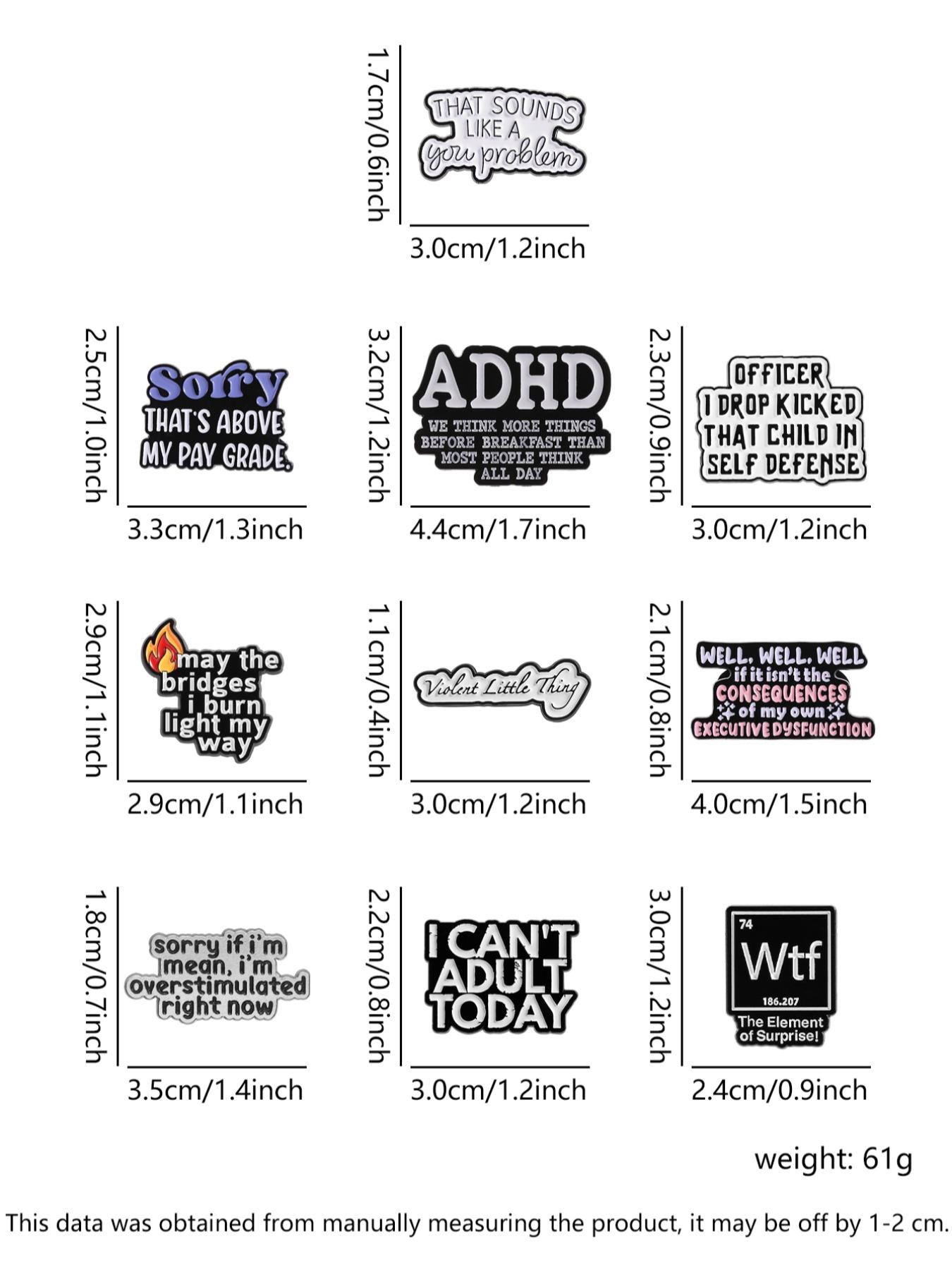 Funny Slogan Enamel Brooch, Cute Letter Design Brooch, Fashion Accessories for Women & Men, Trendy All-match & Exquisite Brooch for Birthday Gift