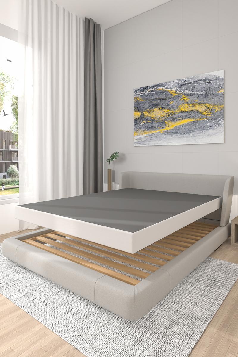 Edenza-Box Spring King, 5  Inchs High Metal Twin Full Queen King Size Box Spring Only, Heavy Duty Mattress Foundation with Fabric Cover, Easy Assembly, Quiet Noise Free, Non Slip, Black Heavy Duty Queen Size Bedroom Furniture Modern Bedframes
