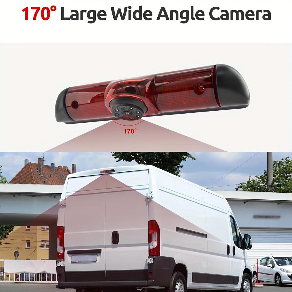 Universal 3rd High Brake Light Parking Reverse Camera with 7-Inch Mirror Monitor Kit, CCD Sensor, 170° Wide Angle View, for CITROEN JUMPER/for PEUGEOT BOXER/for FIAT DUCATO (2004-2006+ Models), Vehicle Safety Accessory, Sleek Vehicle Accessory