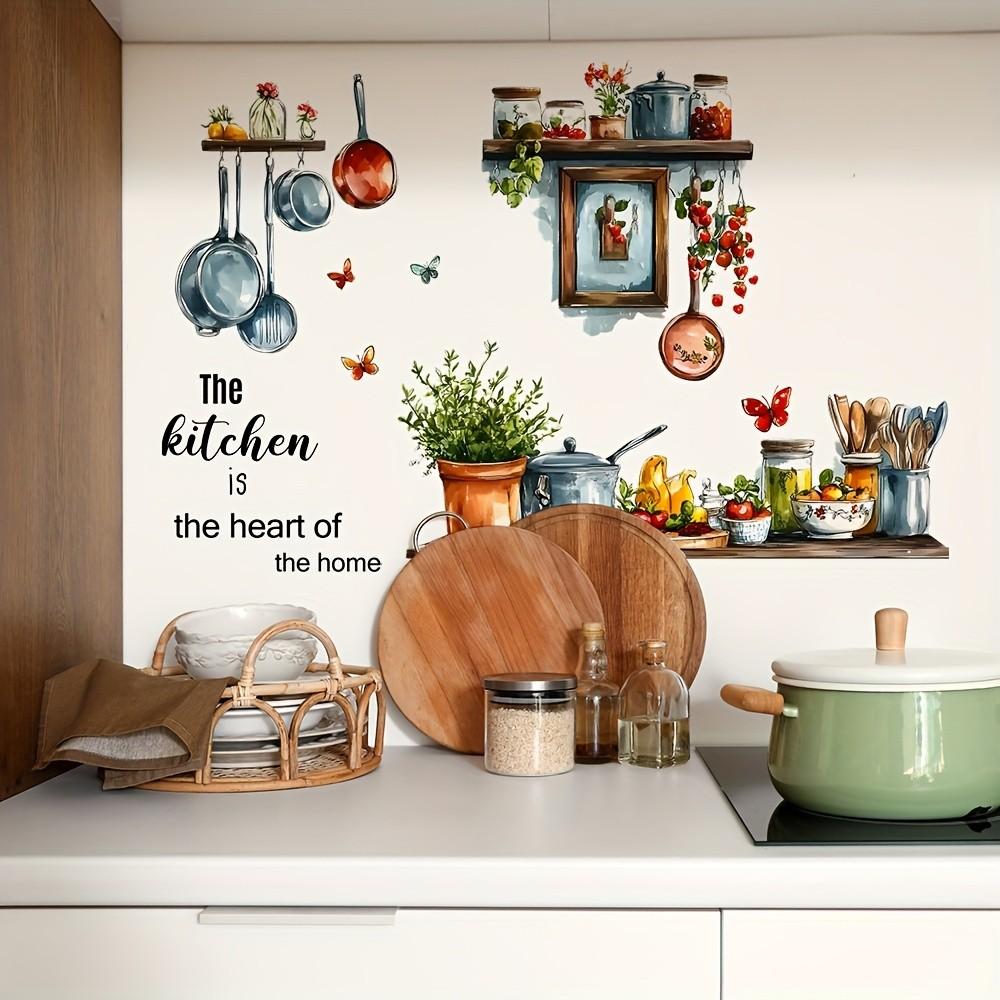 Kitchen Utensil English Slogan Wall Sticker, Decorative Sticker, Restaurant Home Decor, Easy to Apply, Durable Material, Perfect for Kitchen & Dining Areas