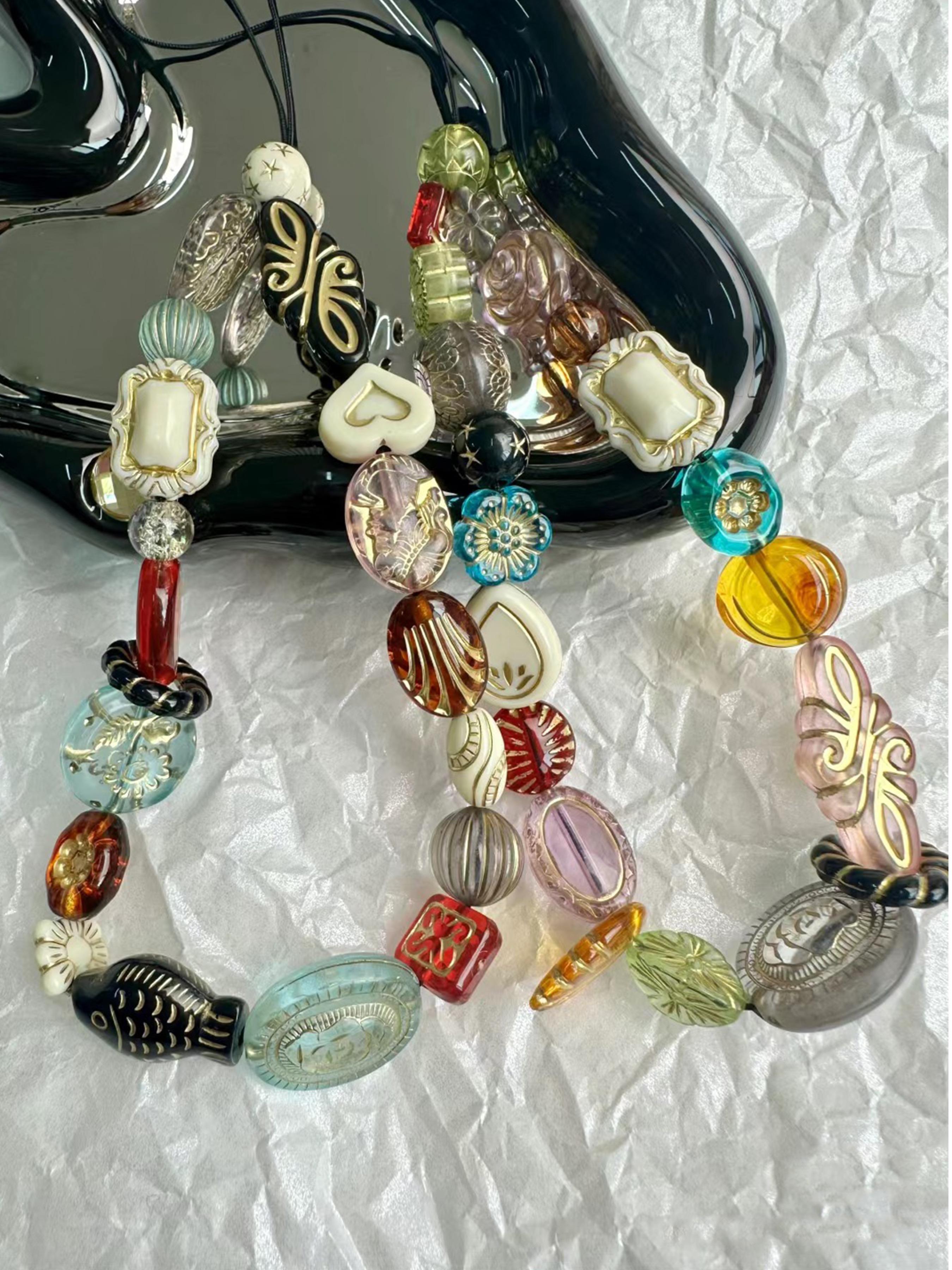 Vintage Acrylic Baroque Beads, Czech Style, Luxury Shiny Beads for DIY Accessories & Phone Straps, DIY Beading Accessories, All Seasons Fashion