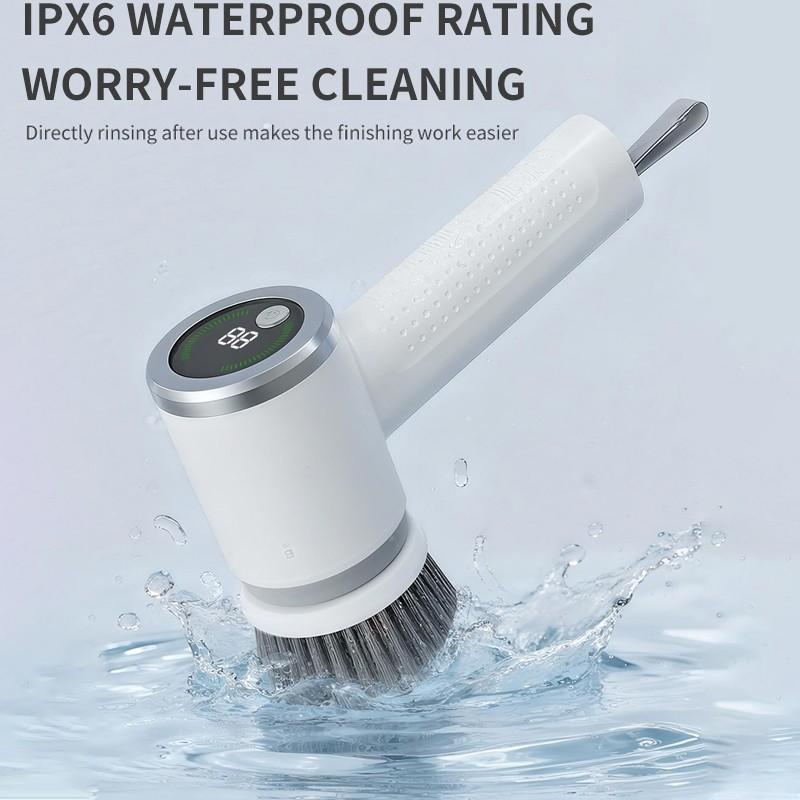 Multifunctional Cleaning Brush, Automatic Electric Cleaner, USB Rechargeable, Silent Handheld Wireless, Replaceable Heads, Kitchen & Bathroom