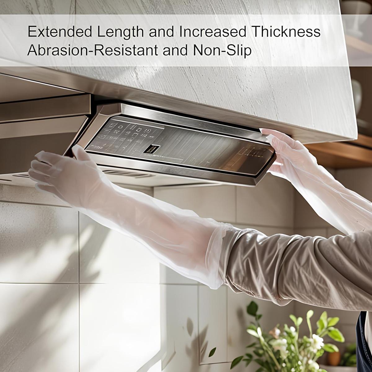 20pcs Disposable Long Arm Gloves with Elastic Cuff 23.6inch Household Cleaning Thick Kitchen Dish washing Gloves Food Handling Vegetable Washing