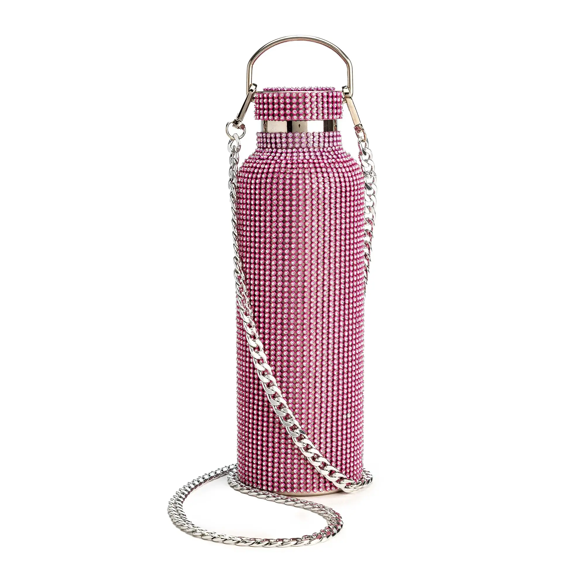 Diamond Bling Portable Vacuum Flask - Stainless Steel Hydration Tumbler, Double Wall Insulated Insulated Tumbler, 5,000+ Rhinestones, Removable Strap