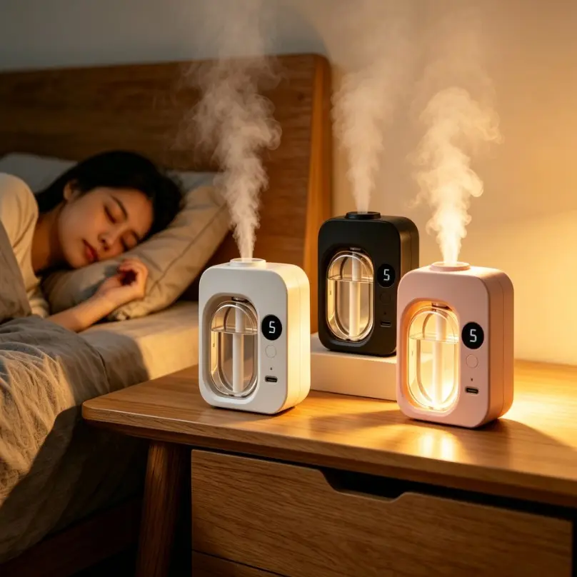 1pc Aromatherapy Diffuser Machine+2 bottles of oils,Smart Humidifier,Dual Function Aromatherapy,Bathroom Air Freshener,Ultrasonic Cool Mist,Super Quiet,5 Timer Settings Essential Oil Diffuser,For Home, Bedroom, Office