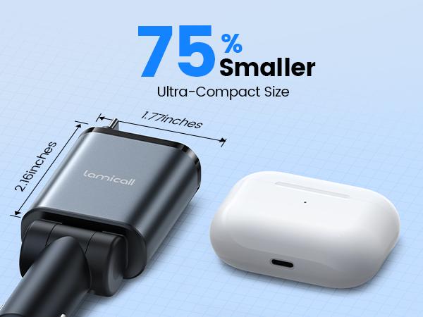 Lamicall Retractable Car Charger USB C Fast Charging [Ultra-Compact, 75% Less Space] 57W Type C Car Phone Charger fit iPhone 16 16e 15 Pro Max Plus Galaxy S25 S24 Ultra Pixel Android #TikTokShopBlackFriday #TikTokShopCyberMonday