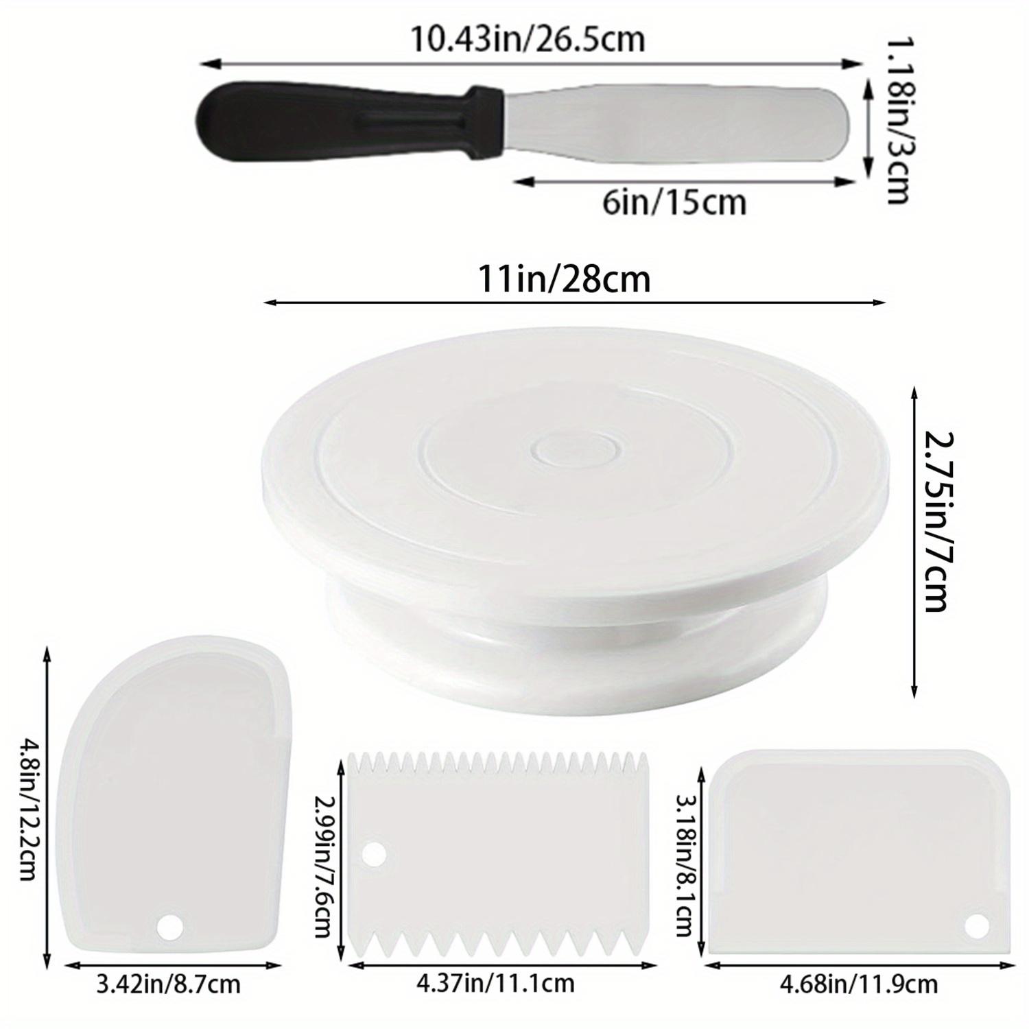 6pcs Cake Turntable Baking Set with Scrapers & Smoothers, Ideal for Christmas & Halloween