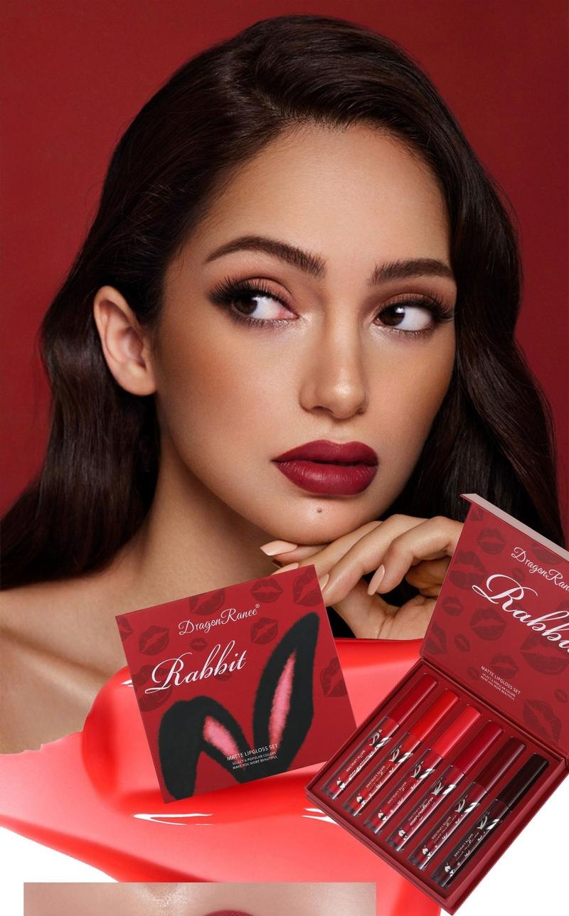 6 Pack Natural Charm Matte Lipstick Set Long Lasting Makeup Waterproof Easy To Apply Non Stick Cup Lip Glossy Suitable For Beginners Beauty Cosmetic