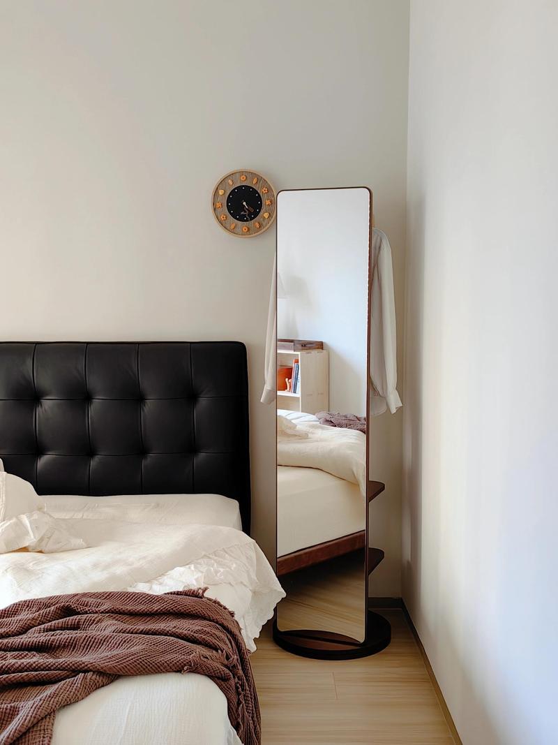 【HOT】Full Length Mirror,Full Body Mirror Solid Wood Floor Mirror with Coat Rack, Full Length Mirror with Stand Long Mirrors for Bedroom,Living Room, Multifunctional, Space Saving