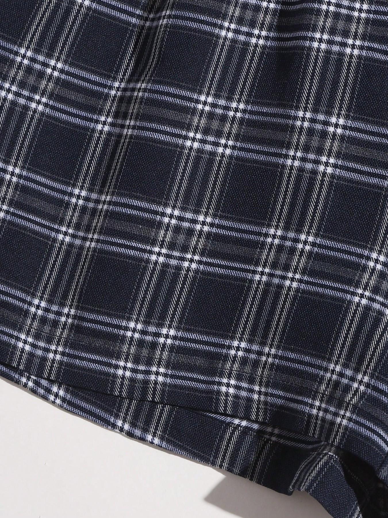 Women's Summer Outdoor Casual Shorts Bottom, All Over Plaid Print Elastic Waist Loose-Fitting Shorts for Daily Wear, Checkered Shorts, Womenswear