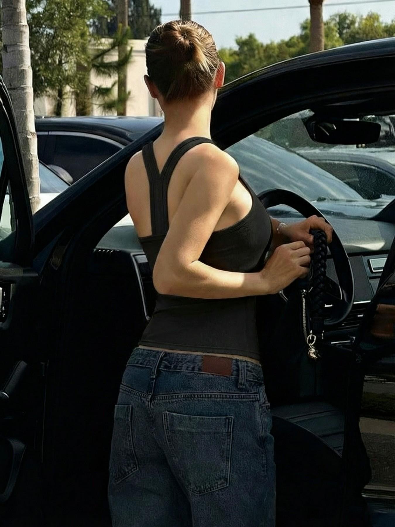 Built-in-Bra Racerback Tank Top for Women - Ribbed Square Neck Camisole, Wireless All-in-One Undershirt, Stretchy Casual Essential