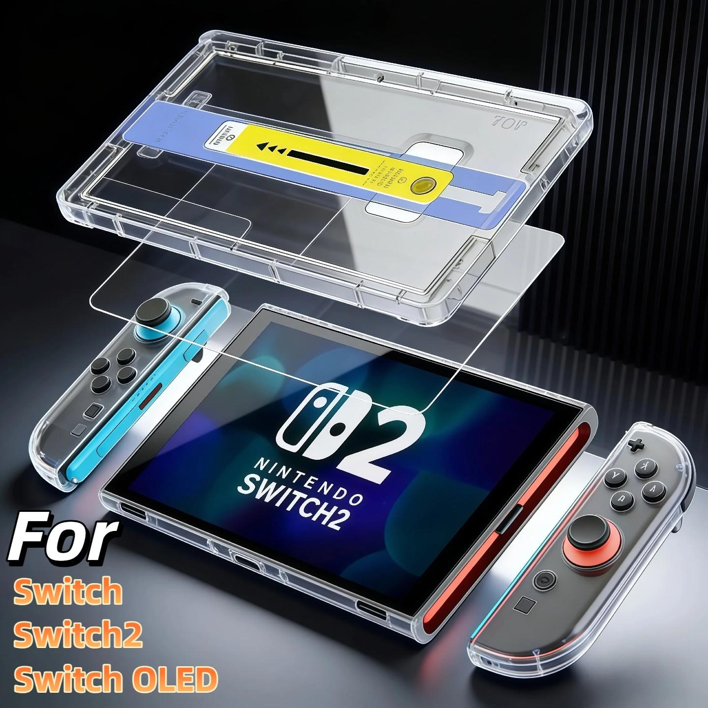 Switch 2 Oled Screen Protector Film, 9h Hardness Anti-Scratch Bubble-Free Alignment Tool Kit, Dustproof High Clarity Durability