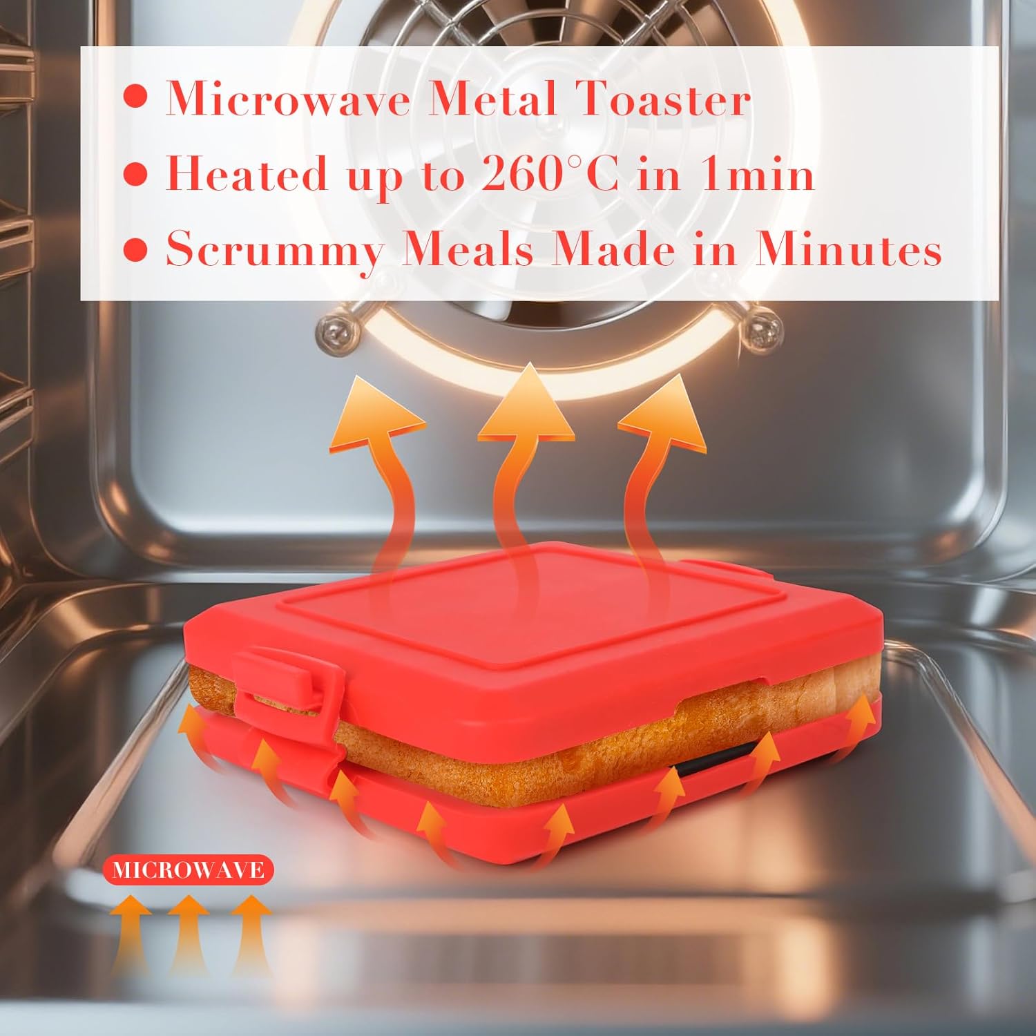Microwave Bread Maker, Sandwich Maker, Panini Press, Multi-Function Small Toaster Oven, Easy Clean and Store, Perfect for Breakfast, Cheese Sandwiches, Snacks.Kitchen Appliance.