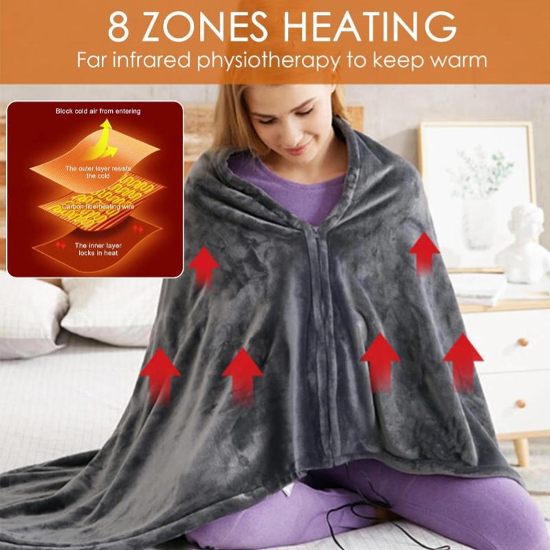 Wearable USB Electric Heating Blanket 3 Levels Washable Warm Heated Mat for Home Office Outdoor