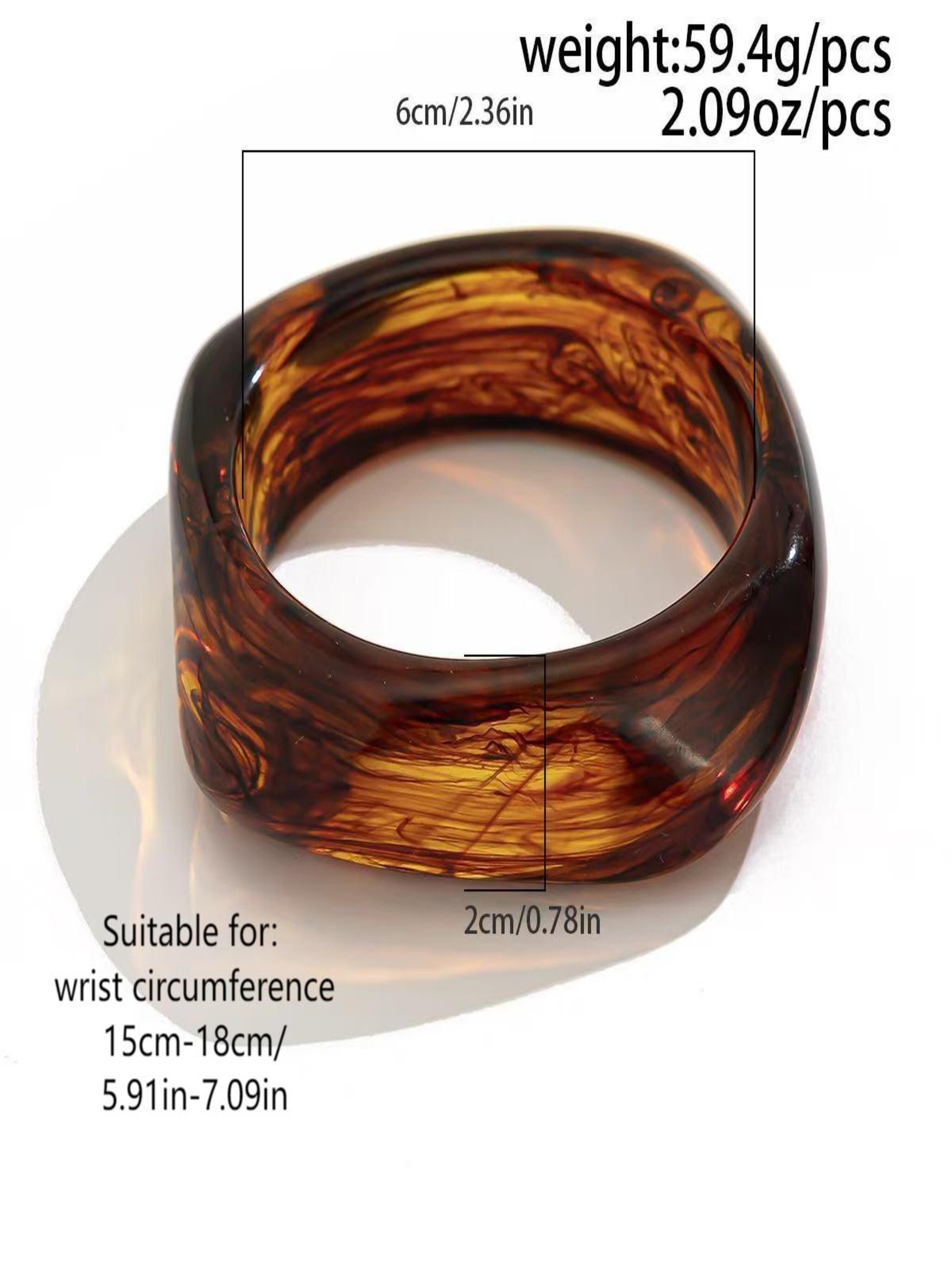 Unique Amber-Effect Irregular Bangle - Stunning Marbled Texture, The Finishing Touch to Your Beach Outfit & The Ultimate Luxury Gift