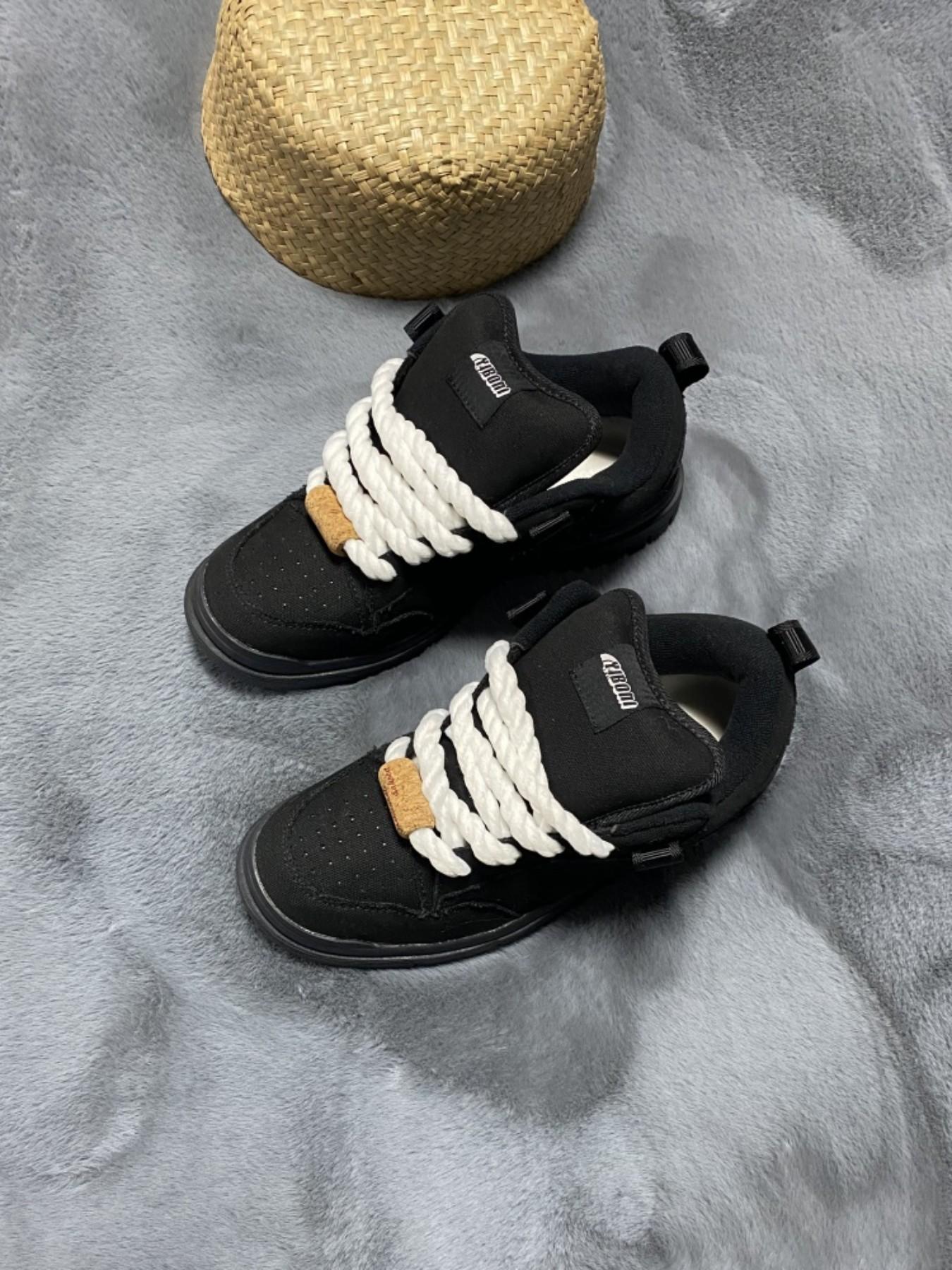 Men's Casual Canvas Shoes, Thick Tongue Sneakers, Anti-Slip Durable, Size 49, Round Toe, Lace-Up, All Seasons, Medium Width