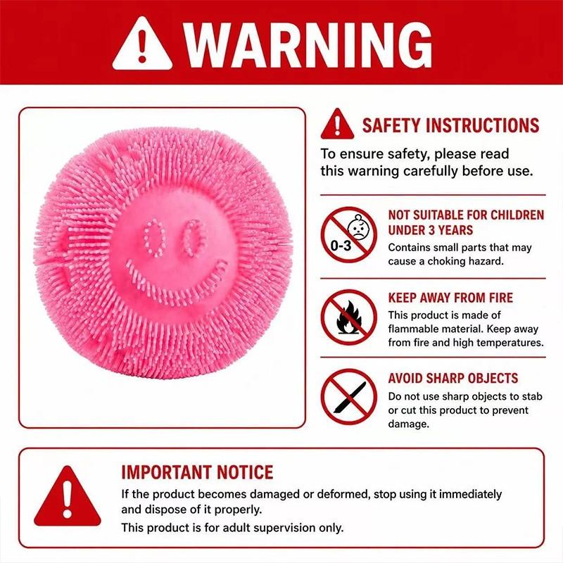 5 Colors TPR Soft Spiky Smiley Face Stress Ball 1 Pack/5 Pack Super Soft Squeezable Rebound Cute Stress Relief Squishy Non-Toxic Sensory Fidget Gift Toy Fidget Toy for Kids Adults