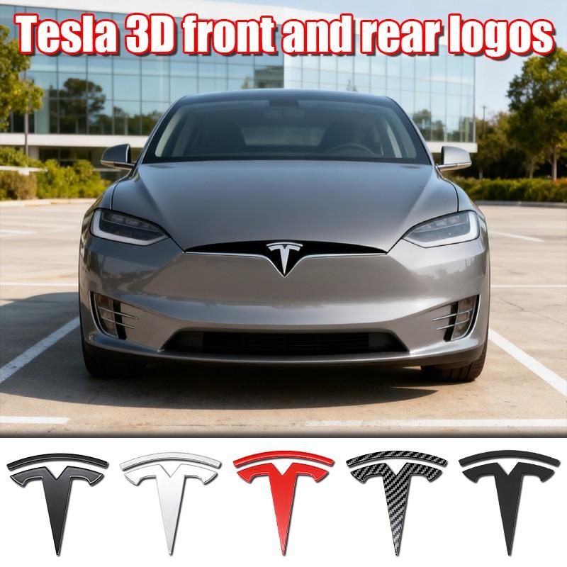 Tesla Car Front & Rear Emblem, Hood Decoration, Scratch-Resistant Reinforced Badge, Replacement Logo for Model 3/y/s/x, Exterior Modification Parts