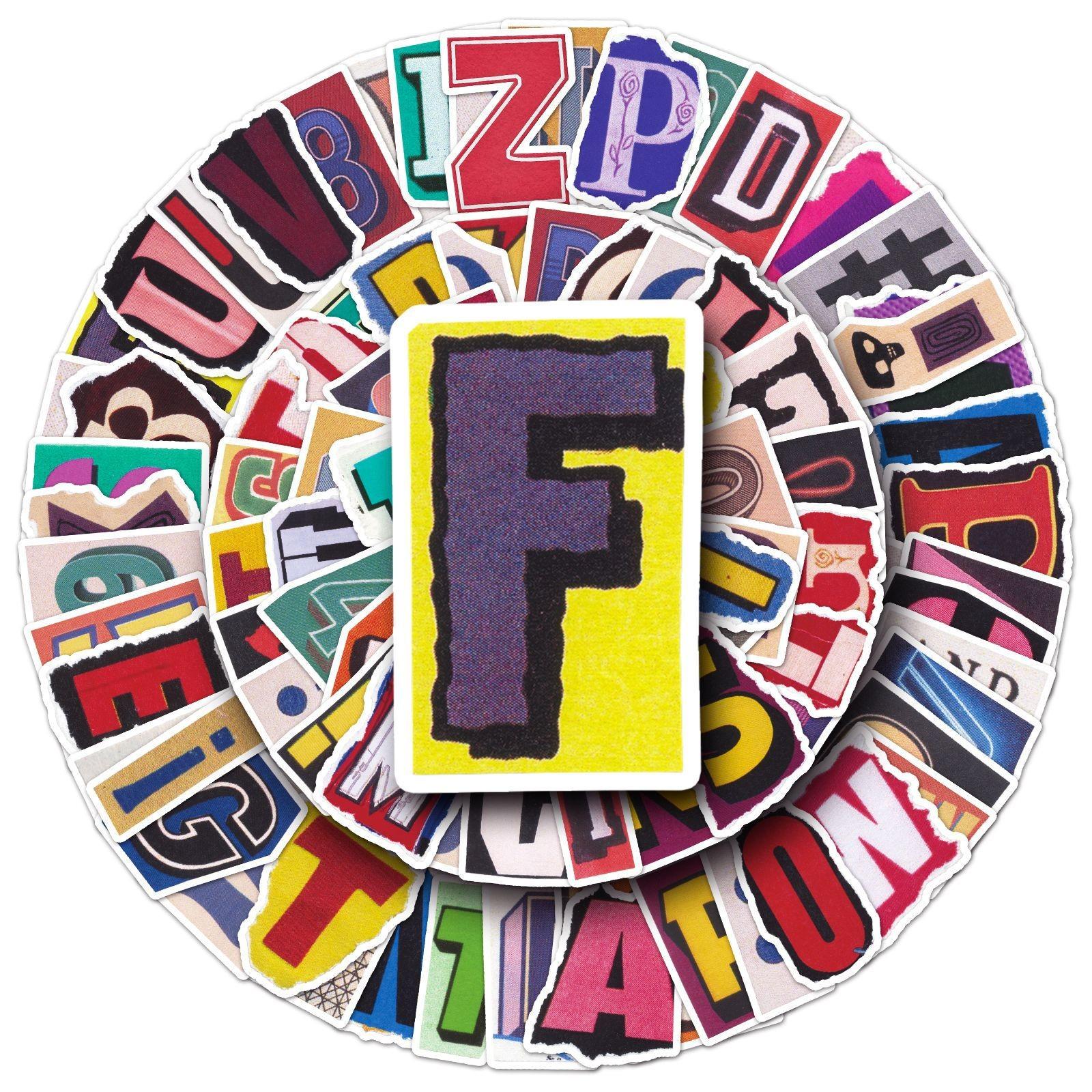 100 Retro Number Letter Graffiti Stickers, Cute Vintage Phone Case Journal Stickers, Party Decor Stickers, Ideal Gift for Friends and Family