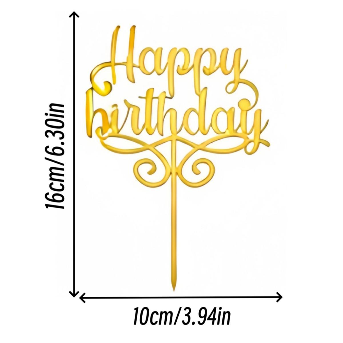 20 Pieces/set Style Happy Birthday Acrylic Cake Decorations, Party Cake Insert Set, 20 Styles, Birthday Cake Decoration Kit
