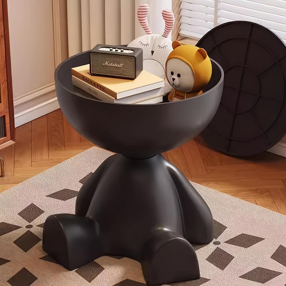 Multifunctional small round-edge table. A mini bear side table suitable for small spaces, a portable and compact bedside table. A space-saving household item for modern-style bedrooms, dormitories, and living rooms
