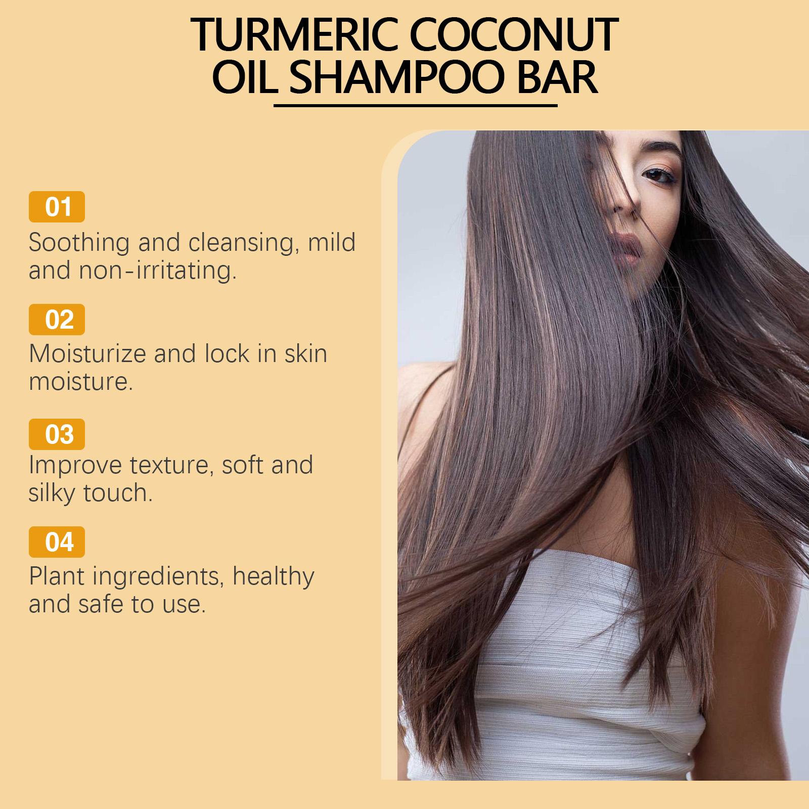 Turmeric Coconut Oil Shampoo Bar, Natural Hair Care, Moisturizing & Nourishing, Sulfate-Free Formula, Ideal for All Hair Types